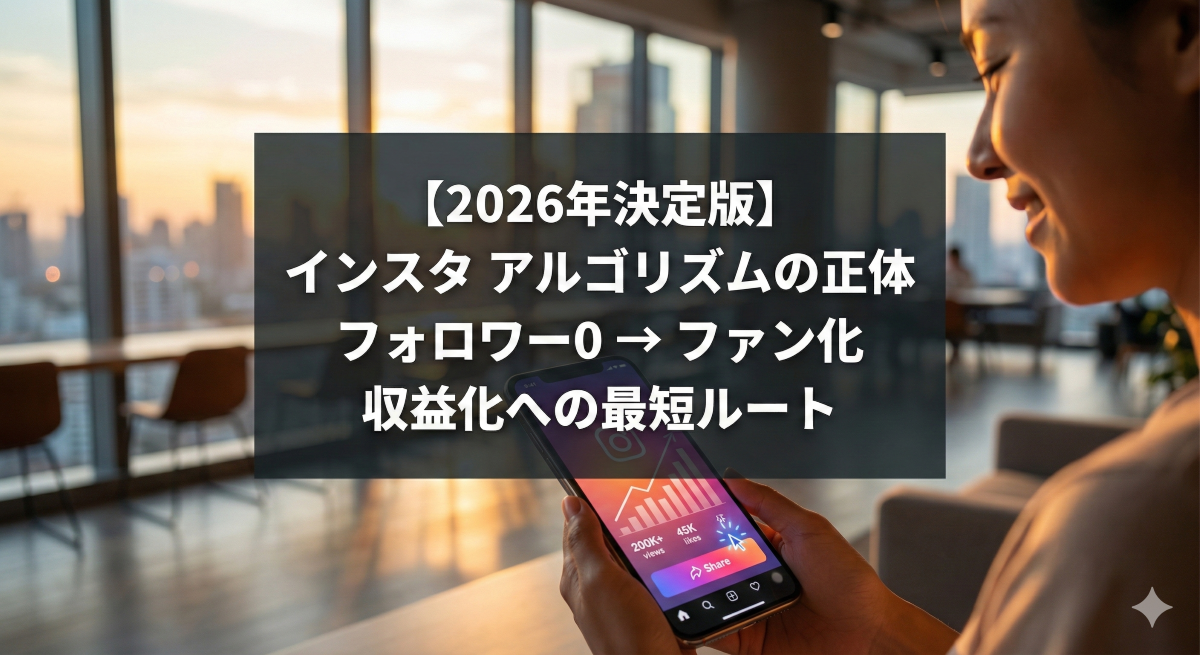 2026年最新Instagram完全攻略：フォロワー「0」から「ファン」を作るアルゴリズムの正体と収益化への最短ルート