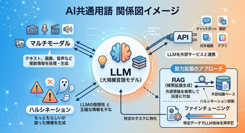 AI共通用語の関係図イメージ